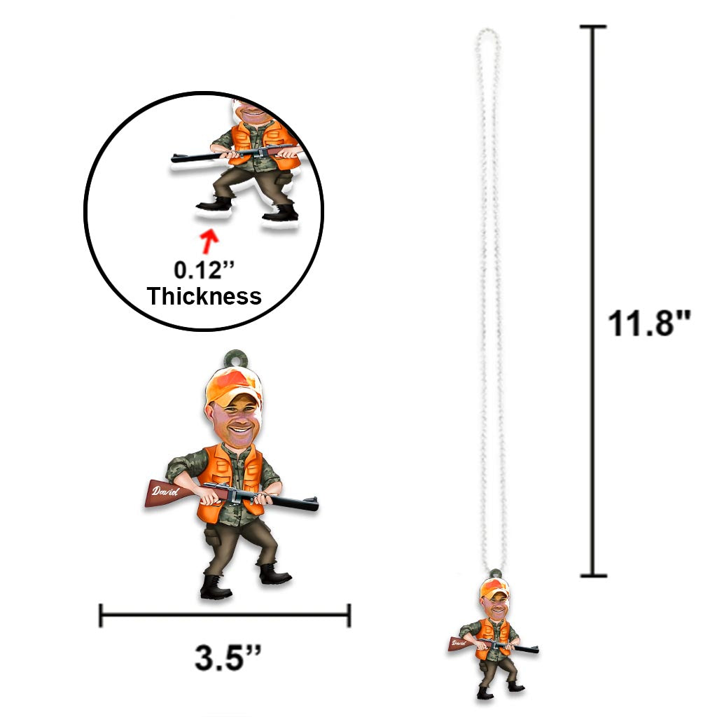 Lustiges Jagdmotiv mit Foto eingefügt – personalisierter Autoanhänger mit Jagdmotiv