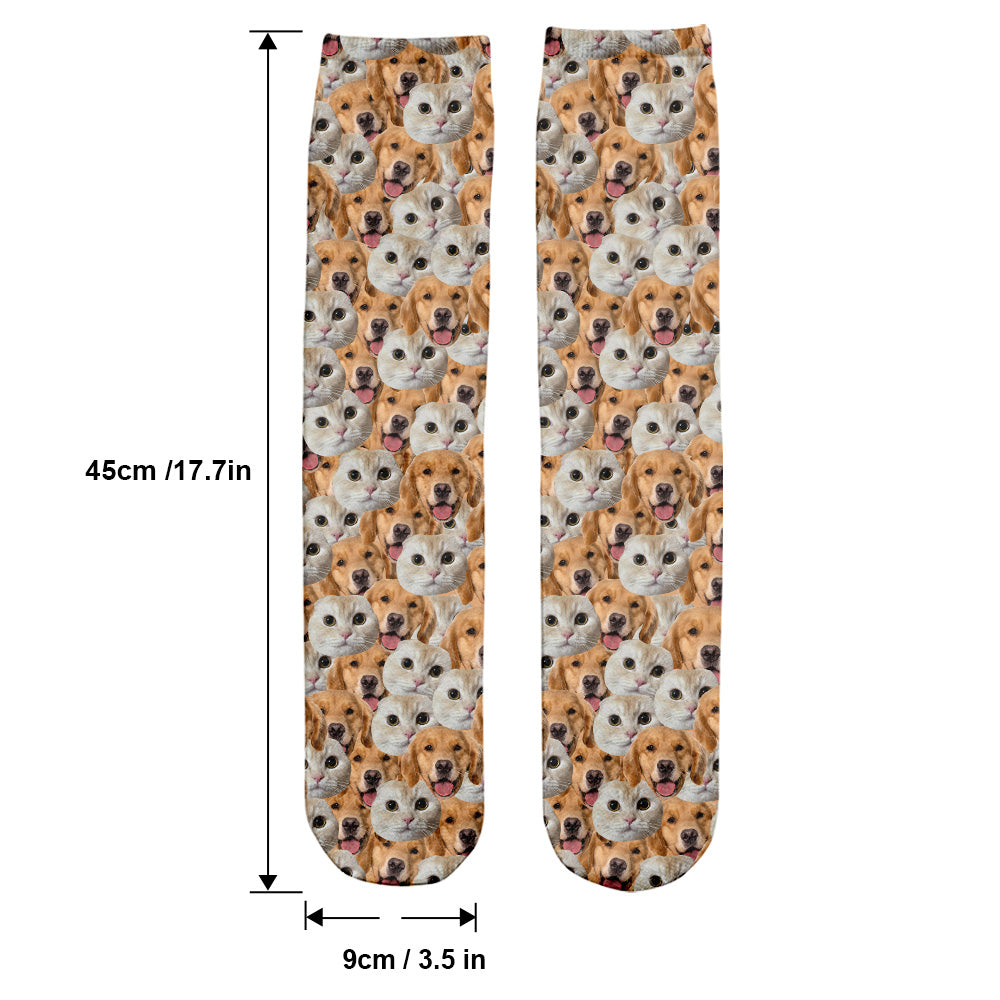 Individuell bedruckbare Socken mit Gesichtsmotiv – Personalisierte Hundesocken