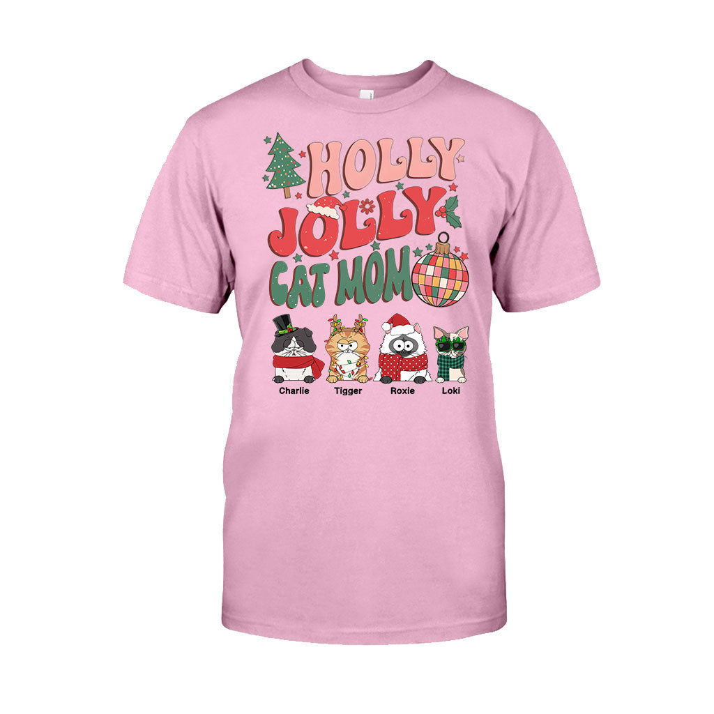 Maman chat/maman chien - T-shirt et sweat à capuche personnalisés pour chat Holly Jolly