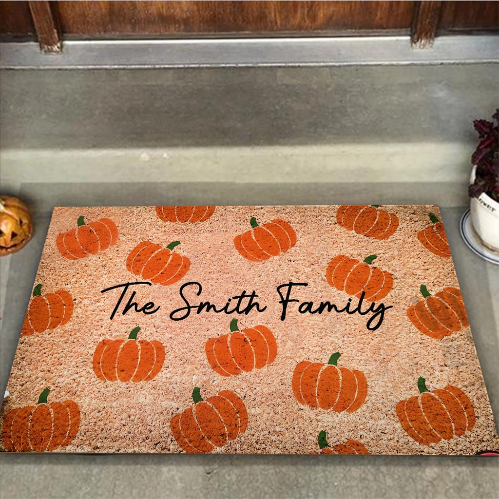 Pumpkin Pattern - Personalized Halloween Doormat