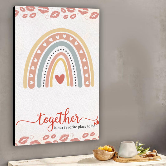 Together Is Our Favorite Place To Be - Personalized Couple Canvas And Poster