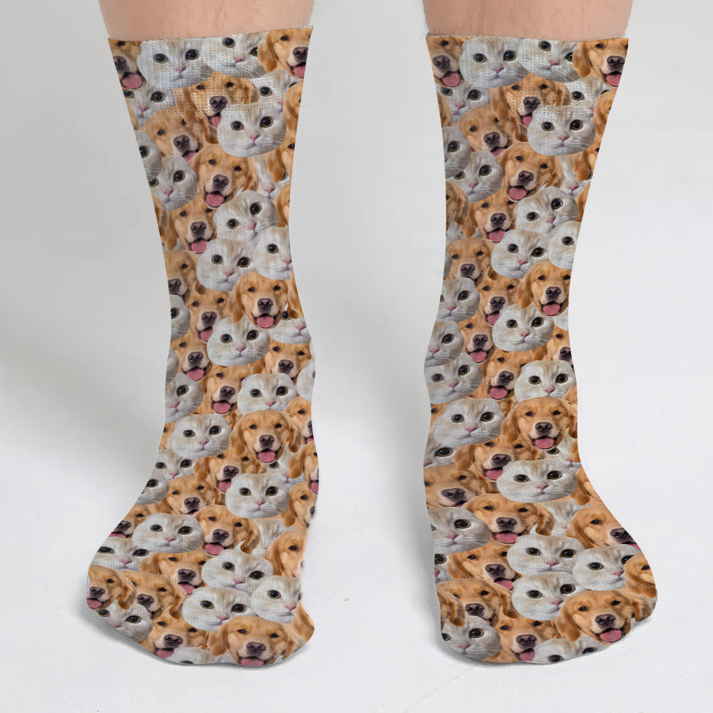 Individuell bedruckbare Socken mit Gesichtsmotiv – Personalisierte Hundesocken