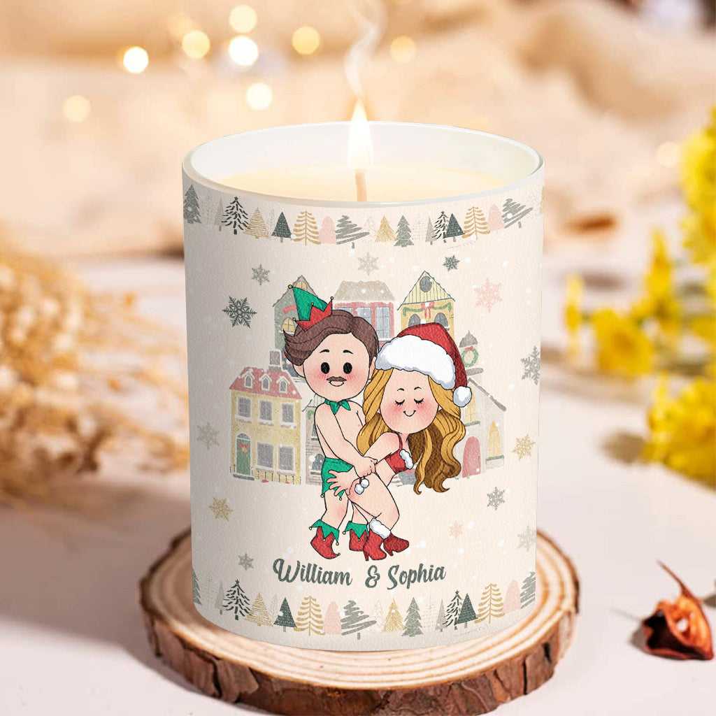 Christmas is Coming to Poundtown - gift for boyfriend, girlfriend, wife, husband - Personalized Candle With Wooden Lid