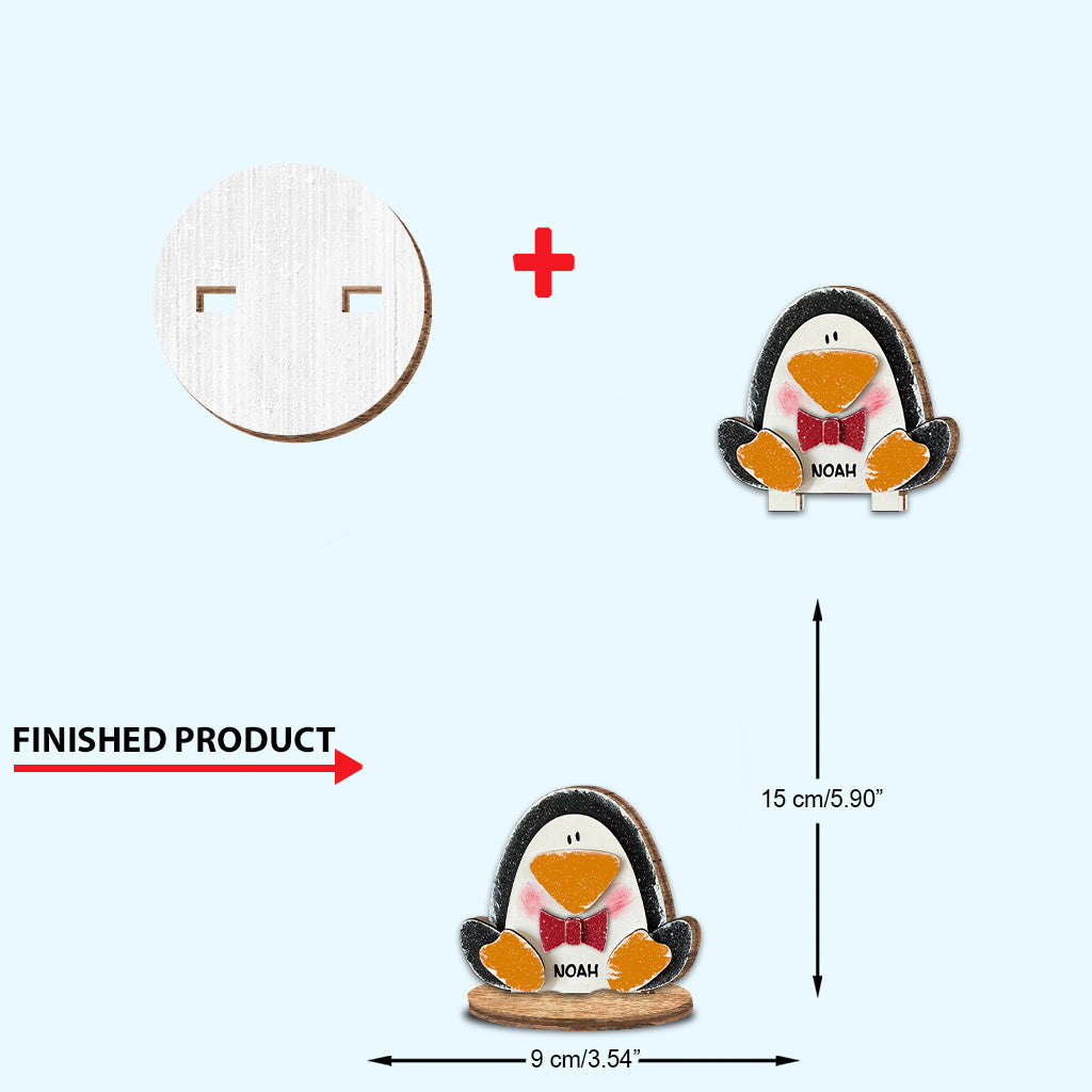 Frohe Weihnachten – Personalisierte, freistehende Holzplakette für die Familie