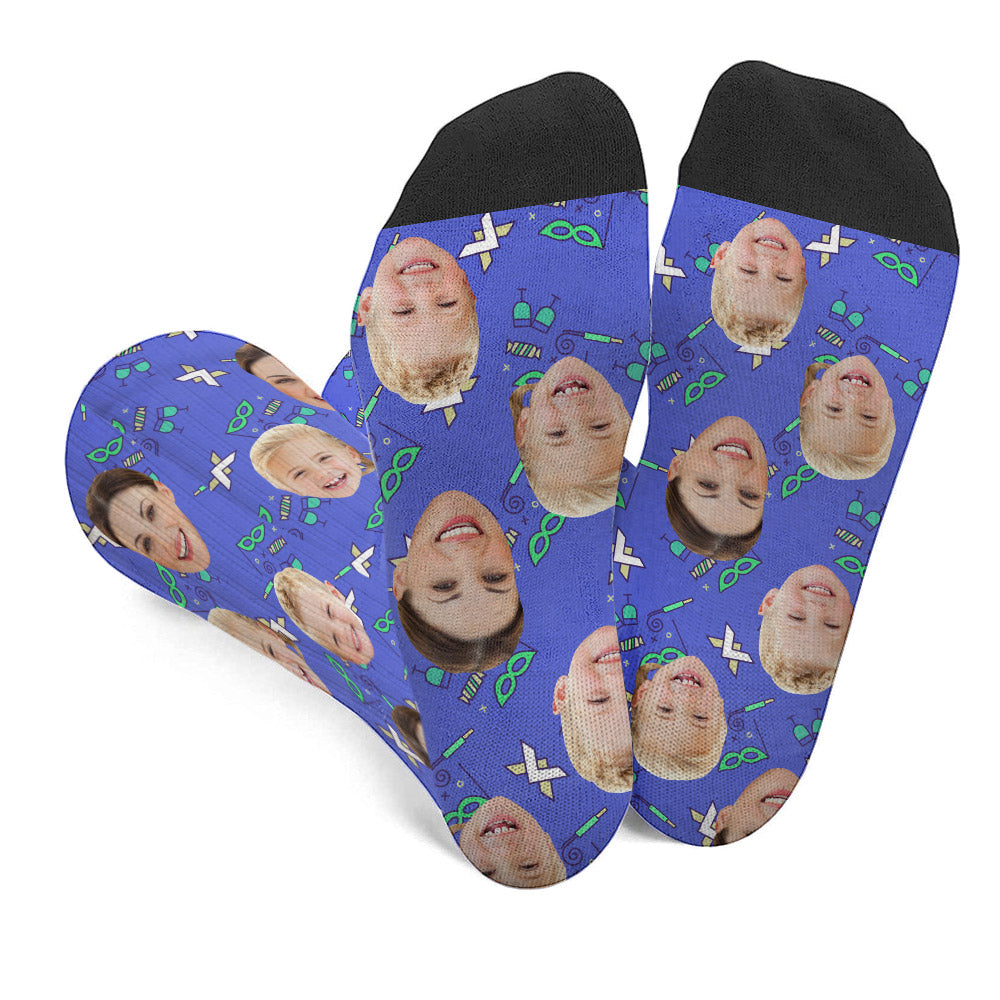 Custom Face Party Pattern - Personalized Mother Socks