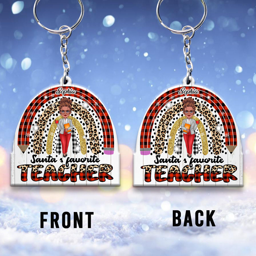 Santa's Favorite Teacher - Personalized Teacher Keychain