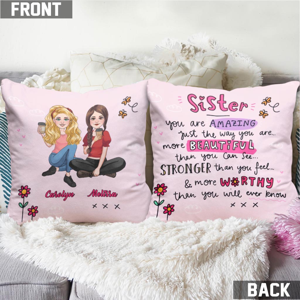 You Are Amazing - Personalized Sister Throw Pillow