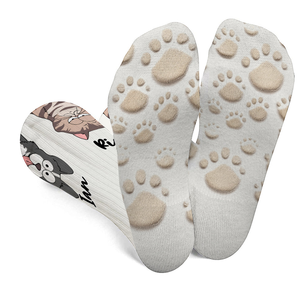 Chaussettes personnalisées pour chats et chiens, idéales pour les amoureux des animaux.