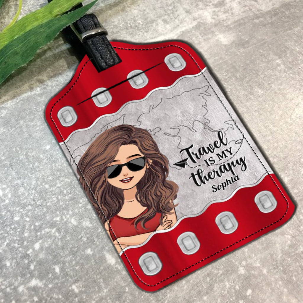 It's Time For New Adventure - Travelling gift for mom, daughter, granddaughter, wife, girlfriend, friend - Personalized Leather Luggage Tag
