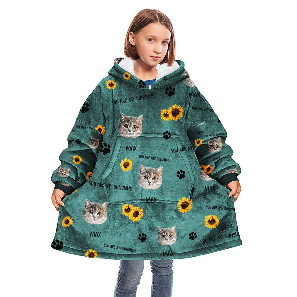 Tu es mon rayon de soleil - Cadeau pour amoureux des chats - Couverture à capuche personnalisée