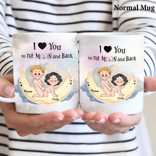 Love You To The Moon And Back - Personalized Couple Mug