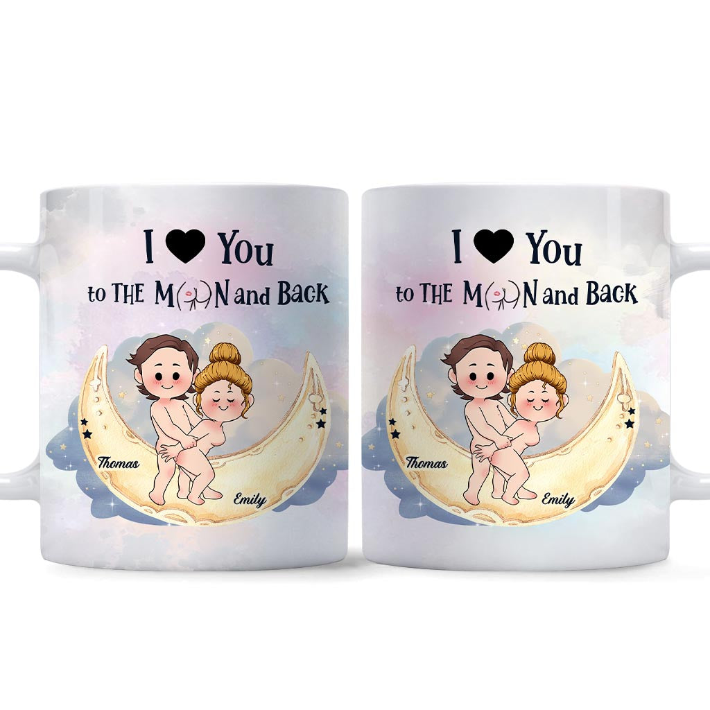 Love You To The Moon And Back - Personalized Couple Mug