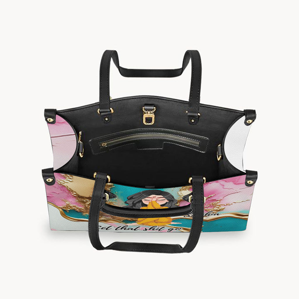 Let That Shit Go - Personalized Yoga Leather Handbag