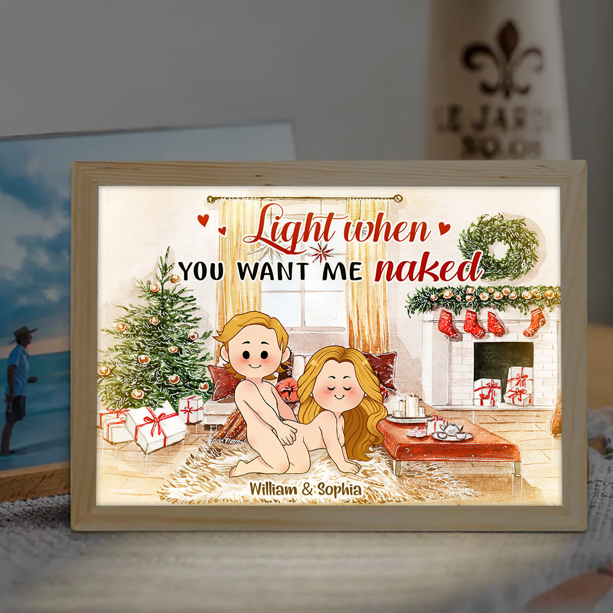 Light When You Want Me - Personalized Couple Light Photo Frame