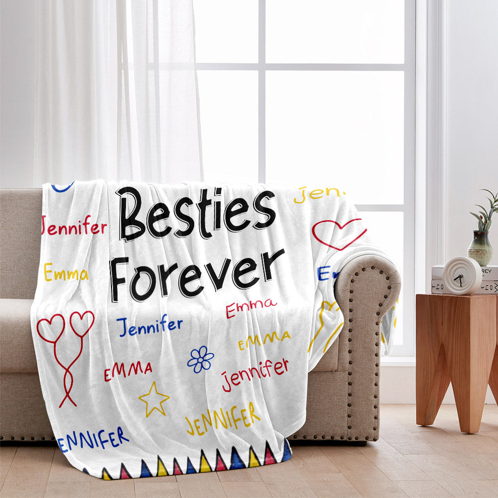 Besties Forever - Gift for friend - Personalized Blanket
