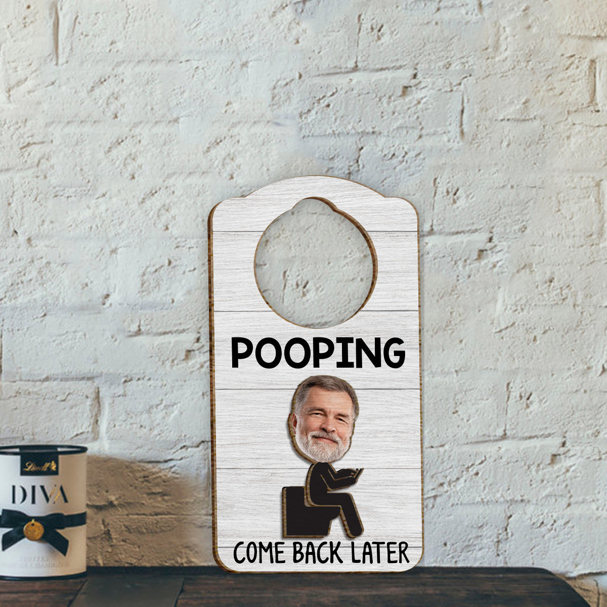 Funny Bathroom Sign - Personalized Father 2 Layered Wood Sign / Wood Plaque