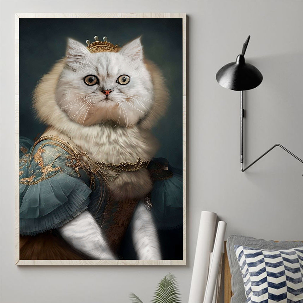 Königliches Porträt – Personalisierte Katzenleinwand und Poster