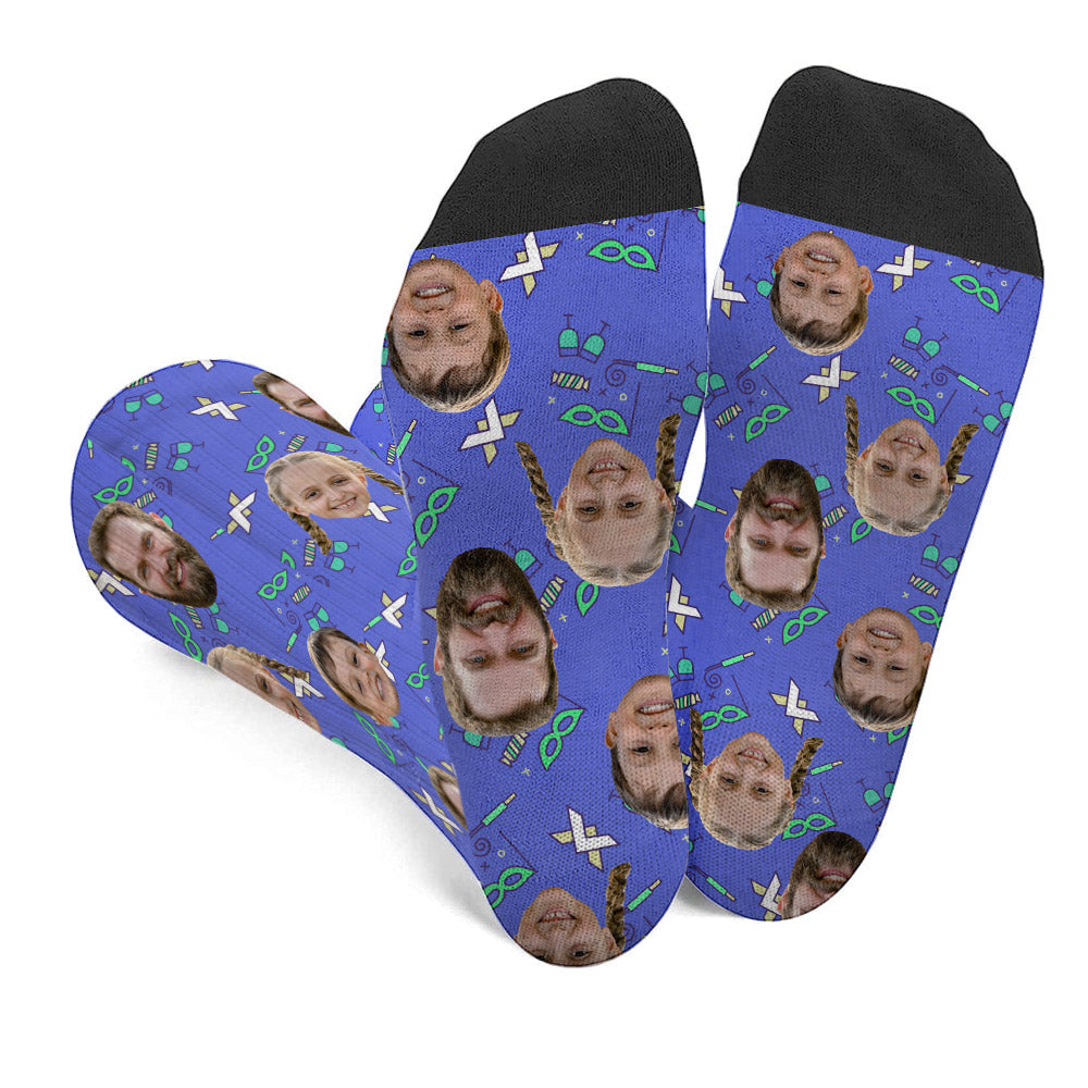 Custom Face Party Pattern - Personalized Father Socks