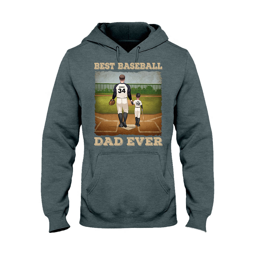 Best Baseball Dad Ever - Personalized Baseball T-shirt & Hoodie