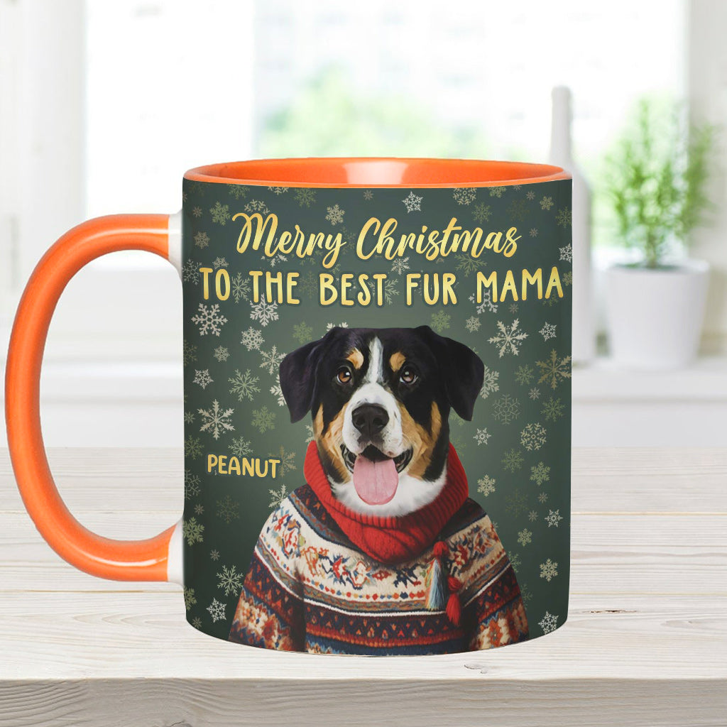 Personalized Christmas Pet Portrait - Gift for dog lovers, dog lover, cat lover - Personalized Accent Mug
