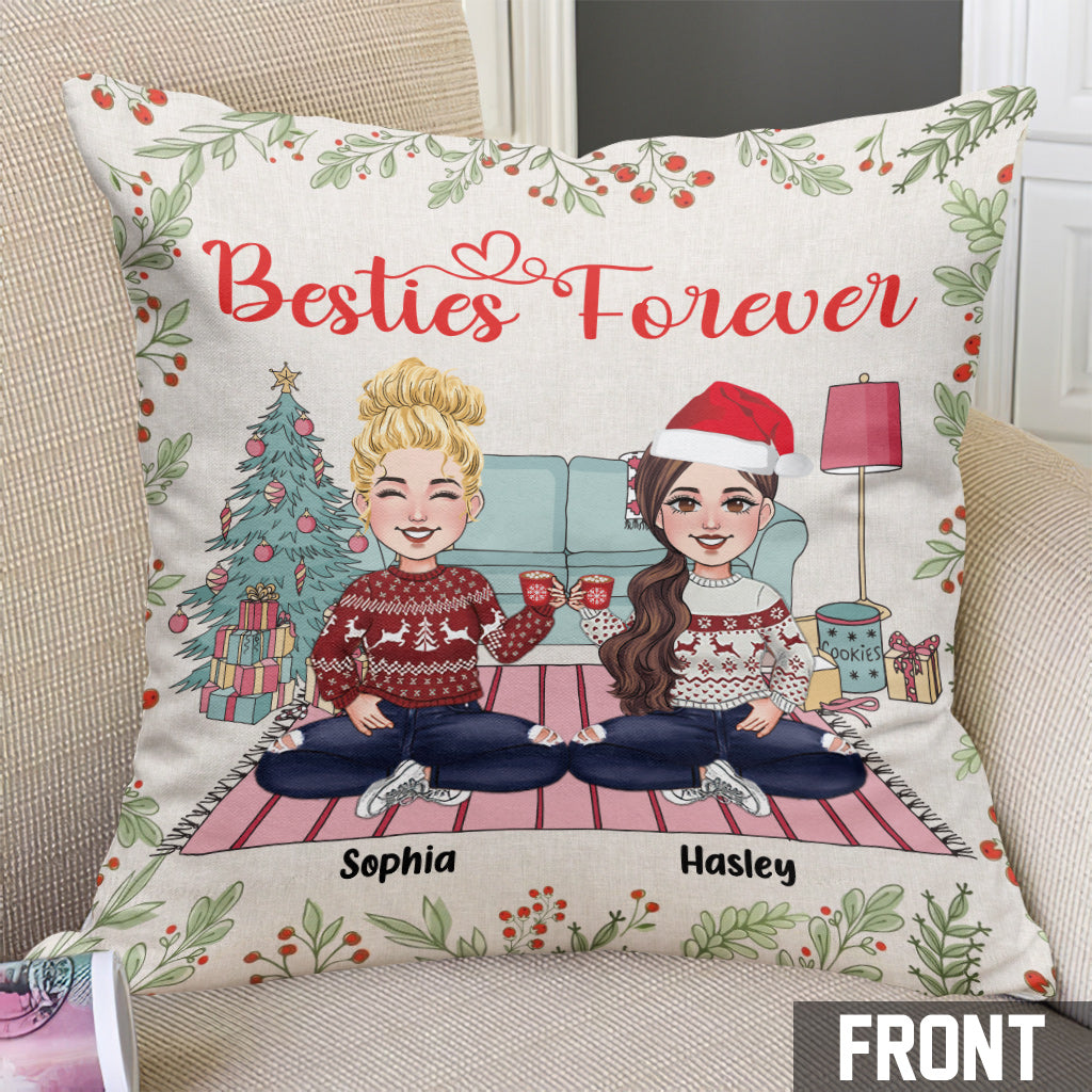 Besties Forever - Personalized Bestie Throw Pillow