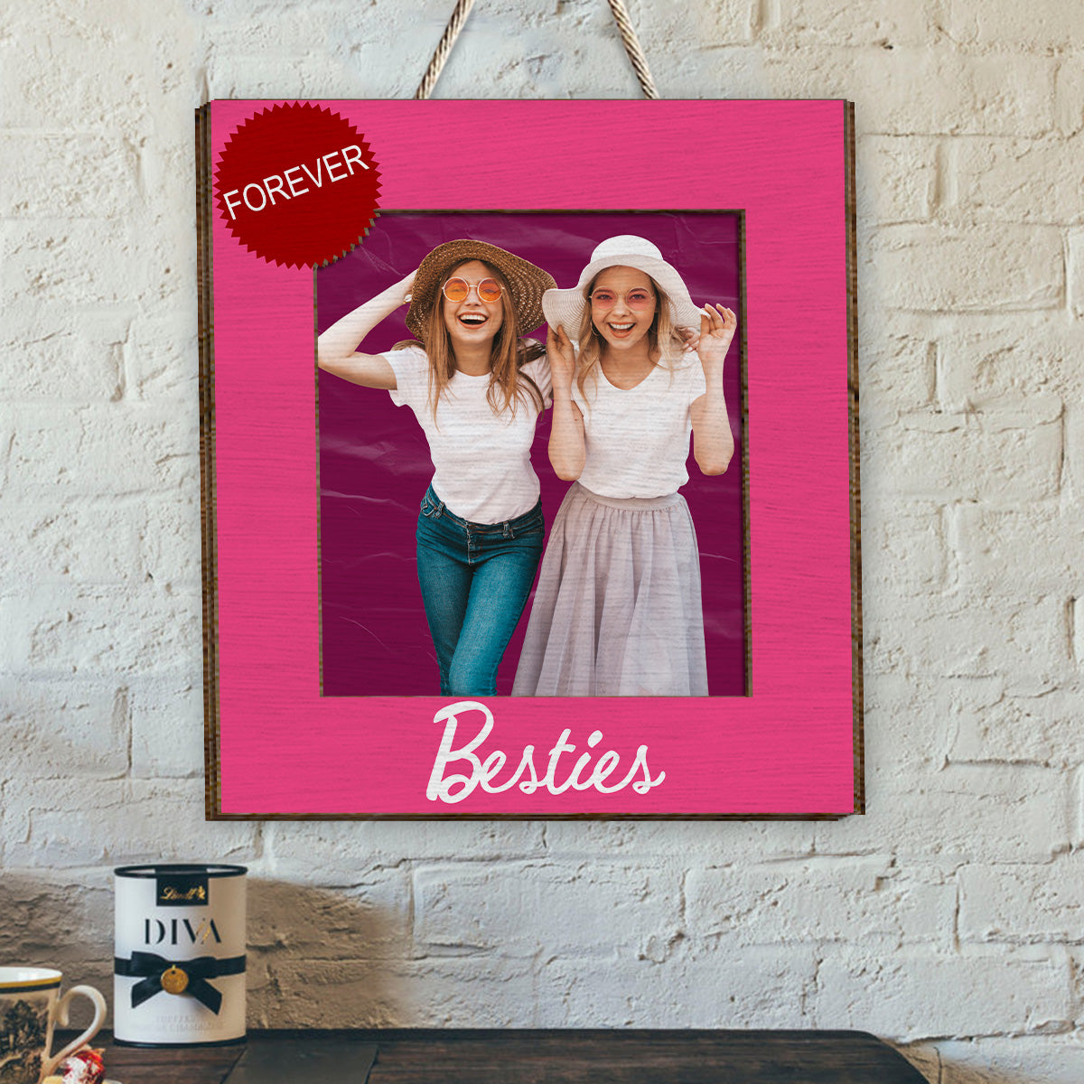 Besties Forever - Personalized Bestie 2 Layered Wood Sign / Wood Plaque