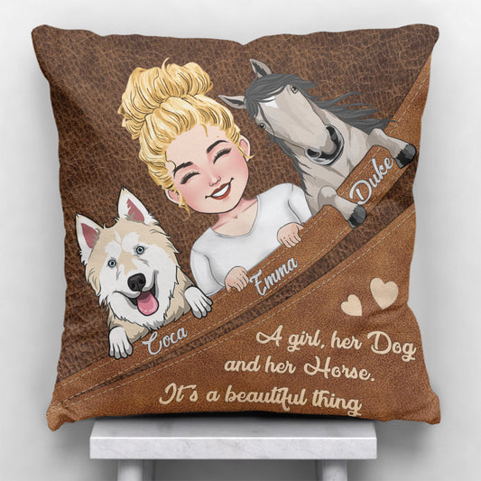 What A Beautiful Thing - Horse gift for dog lover, cat lover - Personalized Throw Pillow