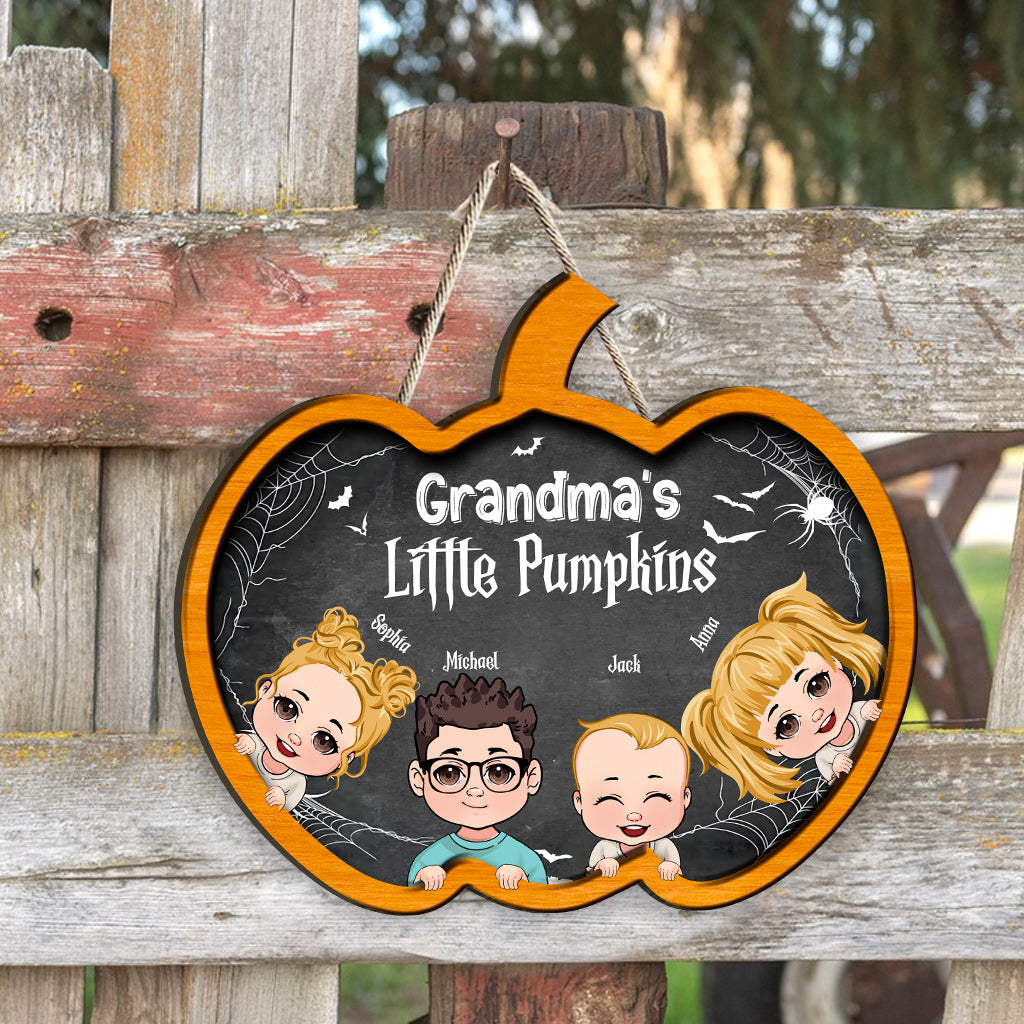 Grandma’s Little Pumpkins - Personalized Grandma Wood Sign