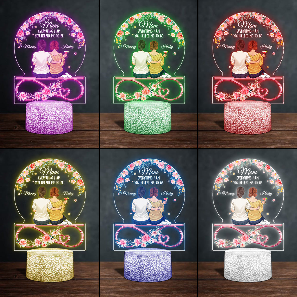 You Helped Me To Be - Personalized Mother Shaped Plaque Light Base