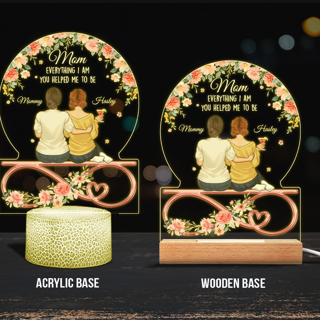 You Helped Me To Be - Personalized Mother Shaped Plaque Light Base