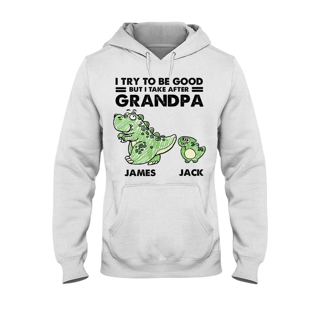 Ich bin ganz nach meiner Oma/meinem Opa gekommen – Geschenk für Opa – Personalisiertes T-Shirt und Hoodie