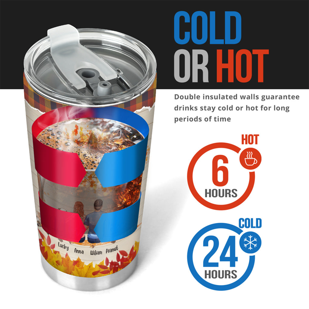 You And Me And The Dogs - Personalized Couple Tumbler