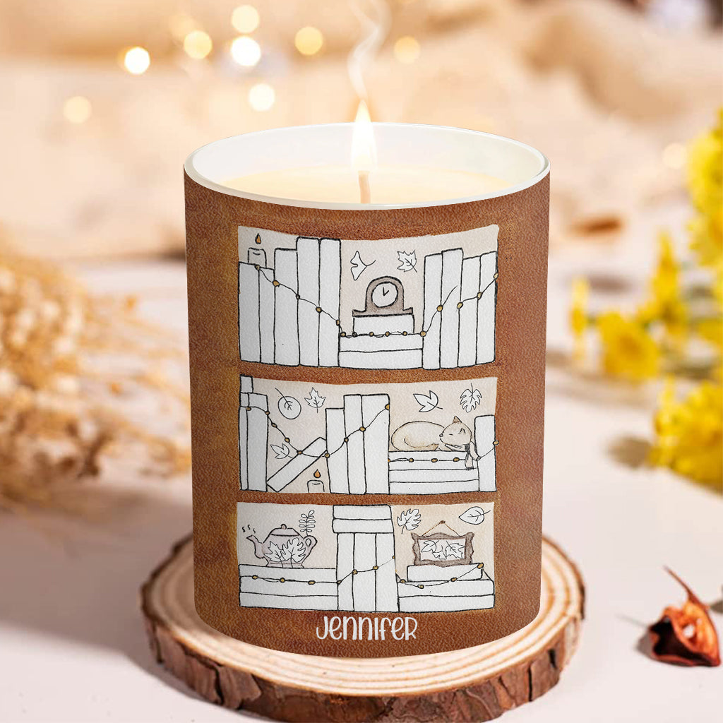 Four Seasons Reading Tracker - Personalized Book Candle With Wooden Lid
