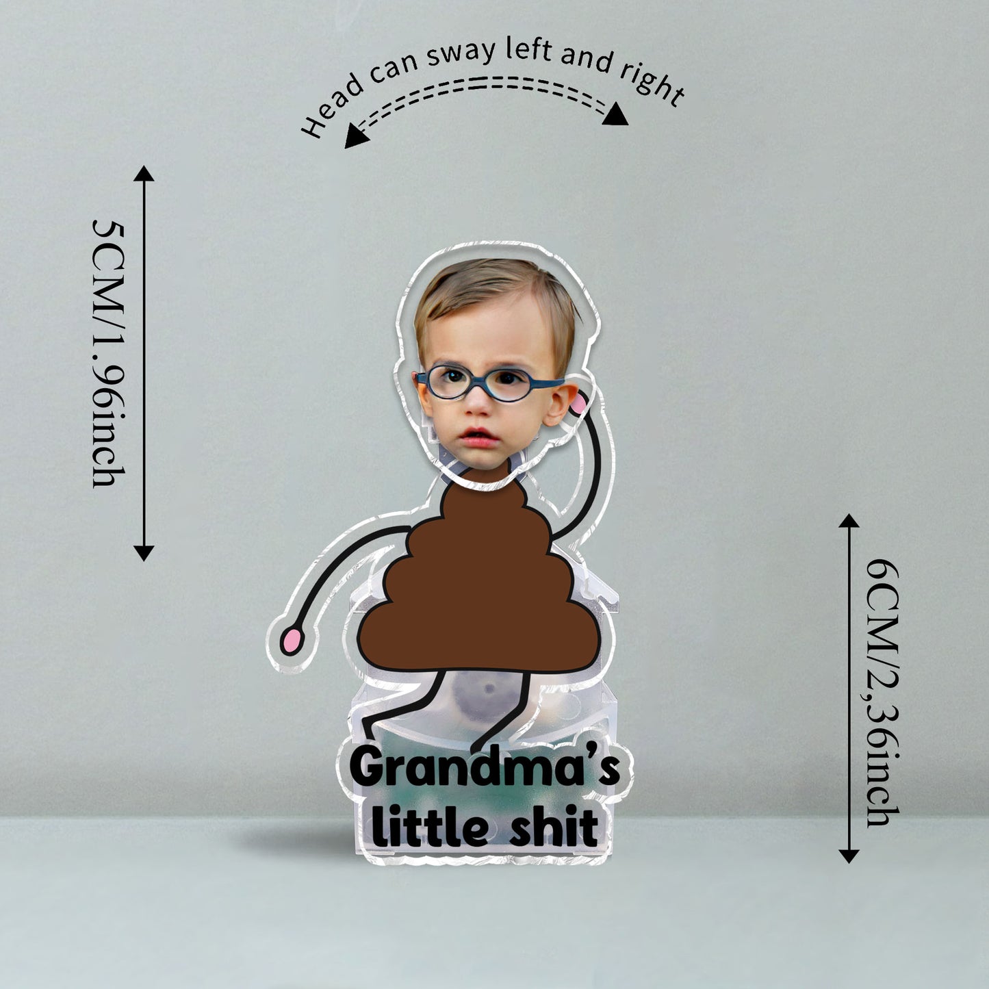 Mamie Petite Merde - Cadeau pour mamie - Tête à secouer personnalisée