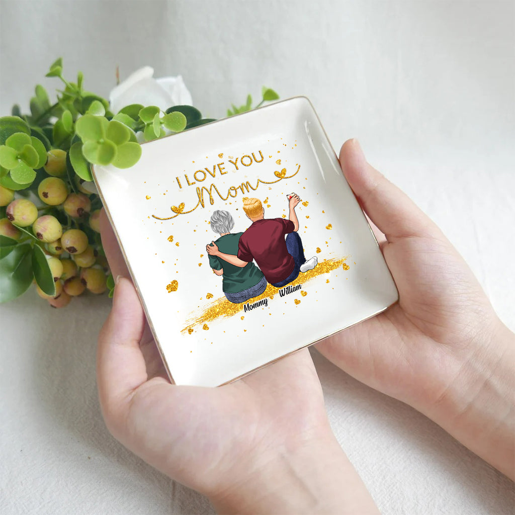 I Love You Mom - Personalized Mother Jewelry Dish
