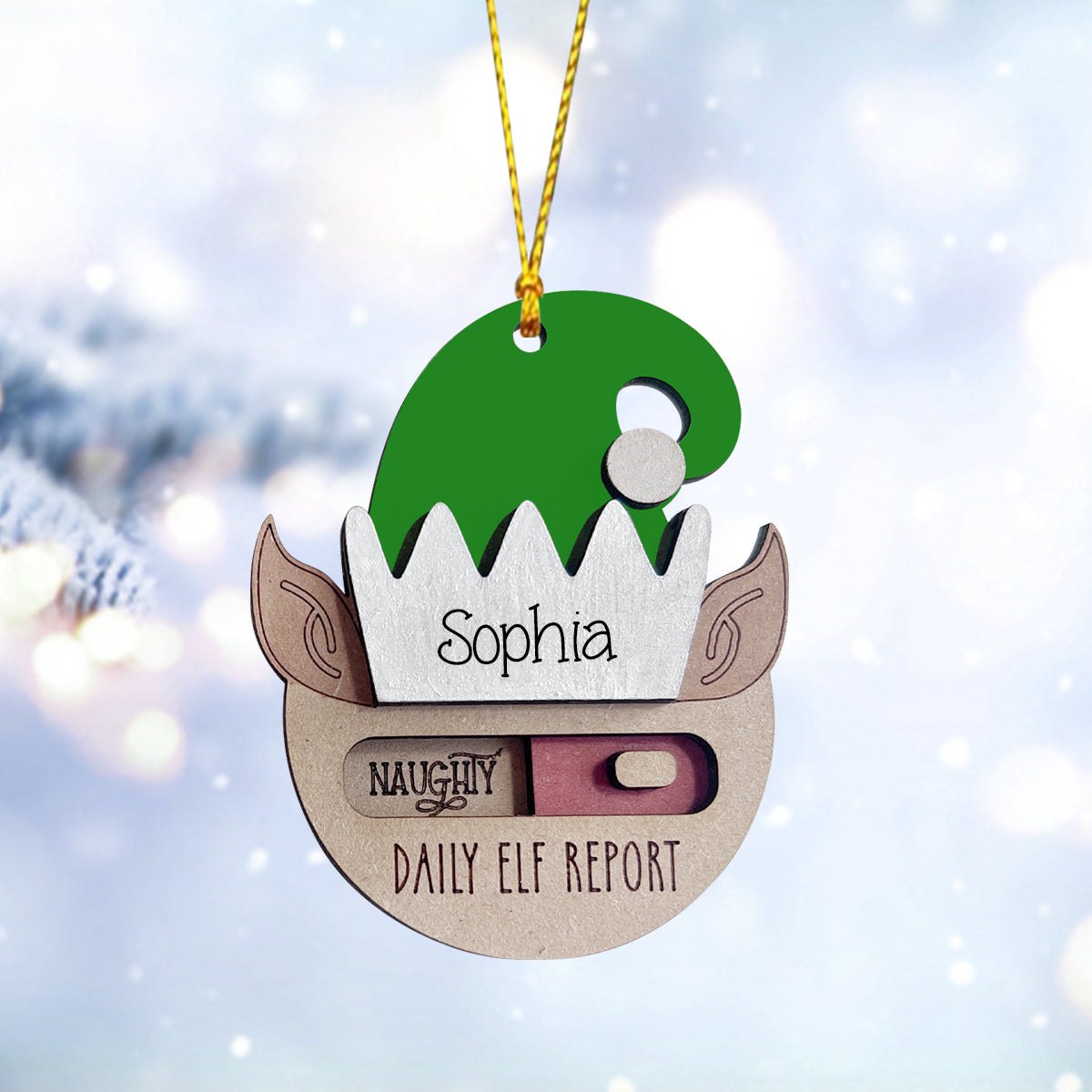 Elf Daily Report - Personalized Family Toggle Ornament