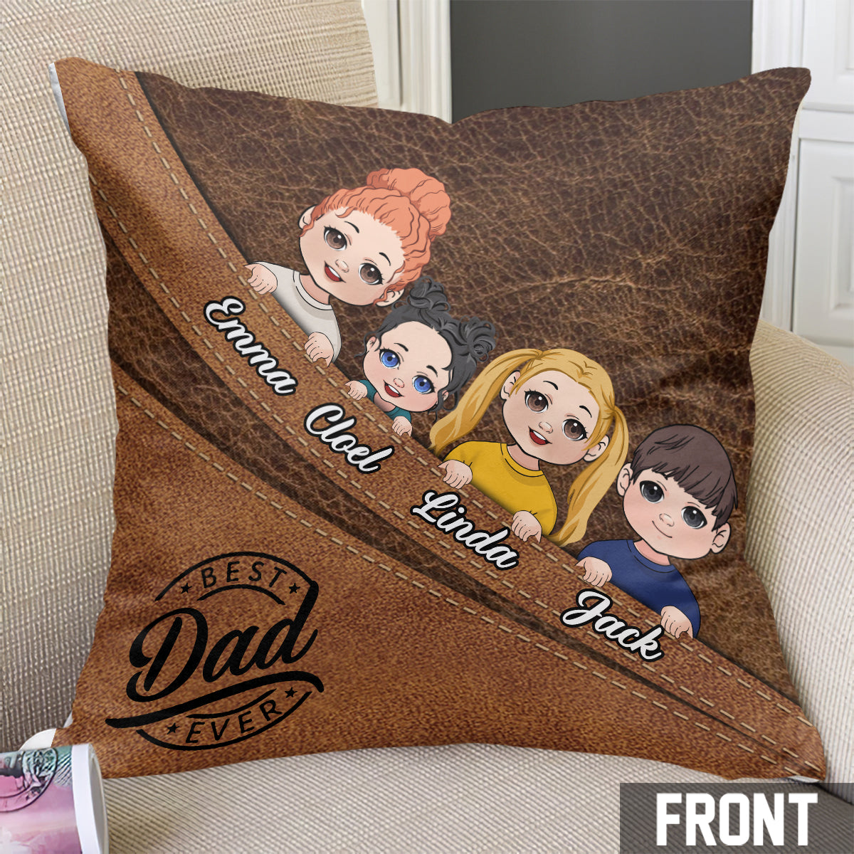 Best Dad/Grandma/Grandpa/Mom Ever - Personalized Father Throw Pillow