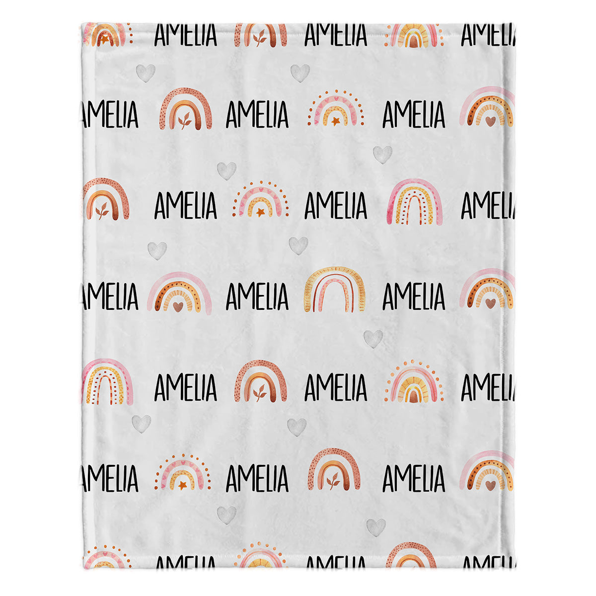 Custom Name Retro Rainbow - Personalized Newborn Blanket