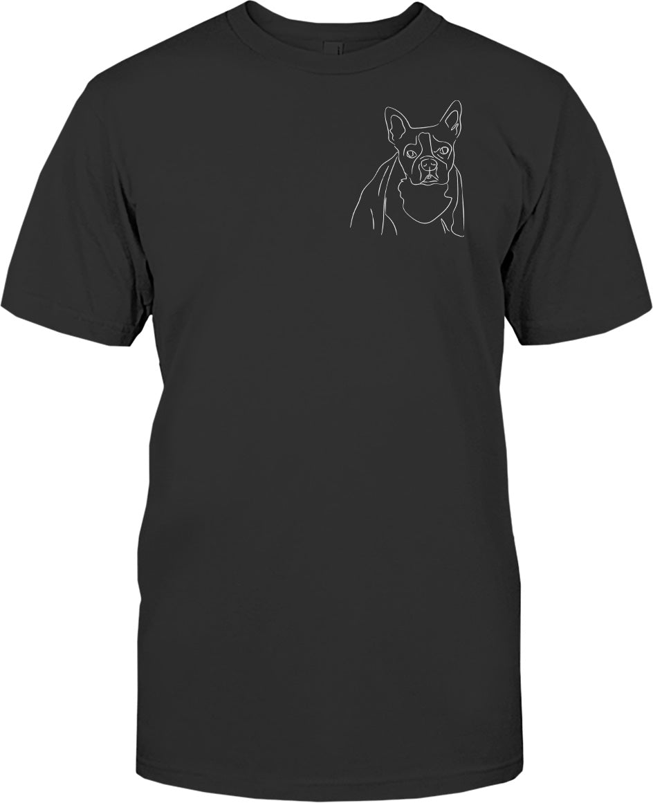 T-shirt brodé personnalisé avec motif de chien