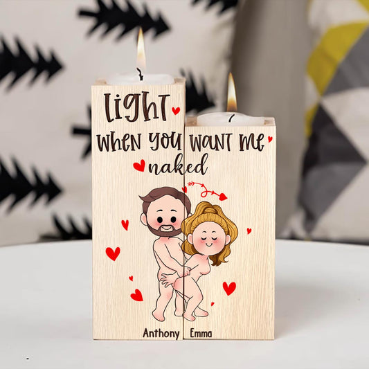 When This Candle Is Lit - Personalized Couple Candle Holder