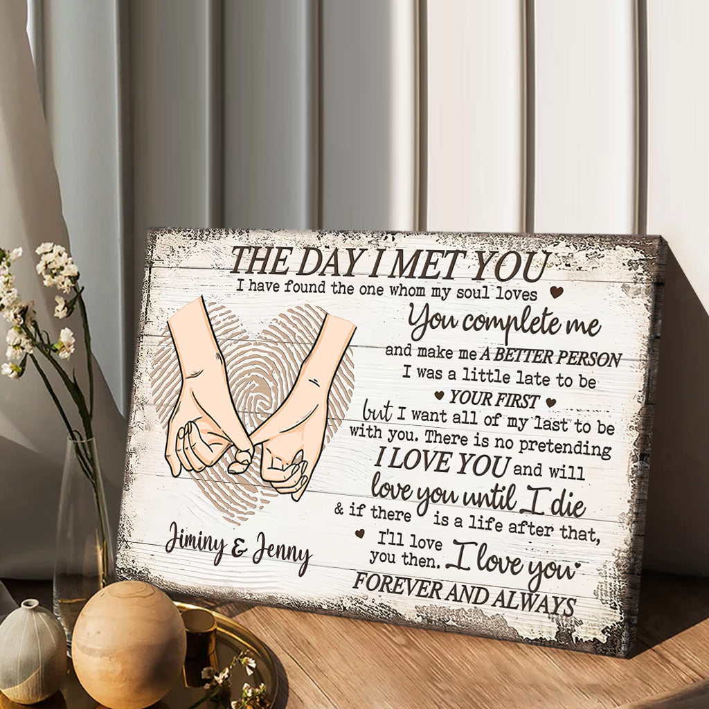 Le jour où je t'ai rencontré(e) - Toile et affiche personnalisées pour couples