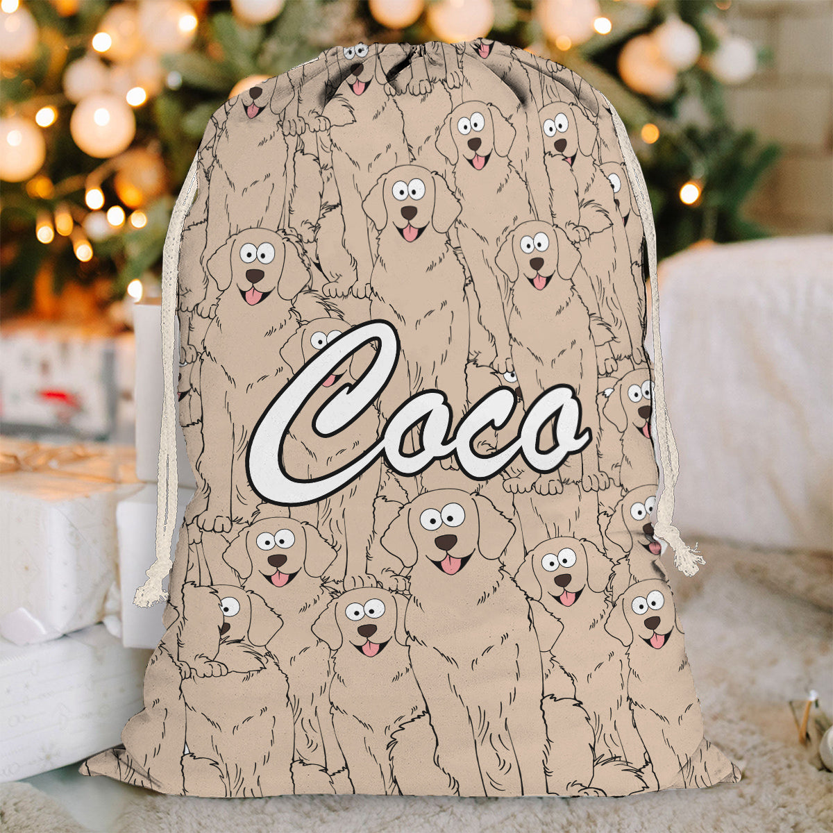 Funny Dog Cat Faces For Pet Lovers - Personalized Cat Drawstring Tote Bag