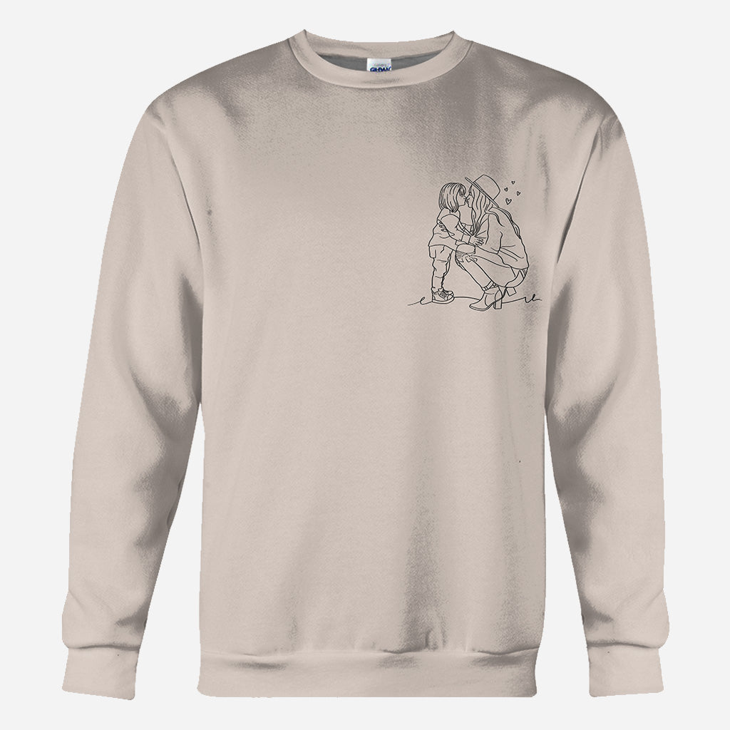 Line Drawing - Personalized Step Mom All Over Shirt