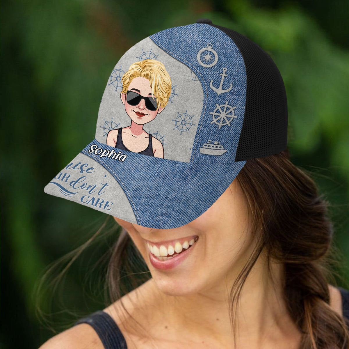 Cheveux de croisière, on s'en fiche - Casquette de camionneur personnalisée pour croisière