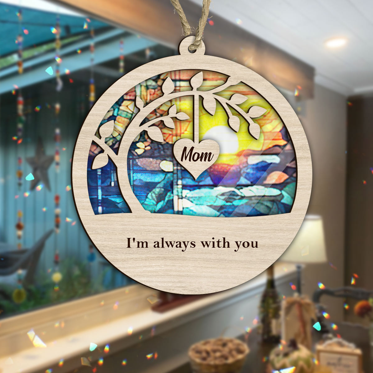 I'm Always With You - Memorial gift for loss of  - Personalized Suncatcher