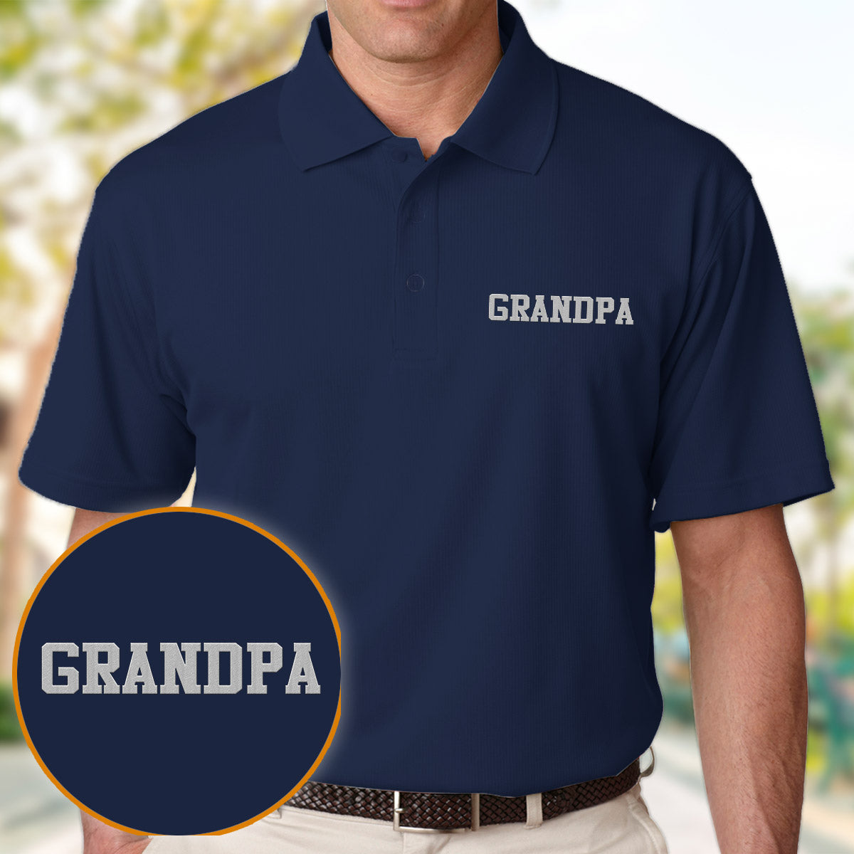 Custom Name - Personalized Grandpa Embroidered Polo Shirt