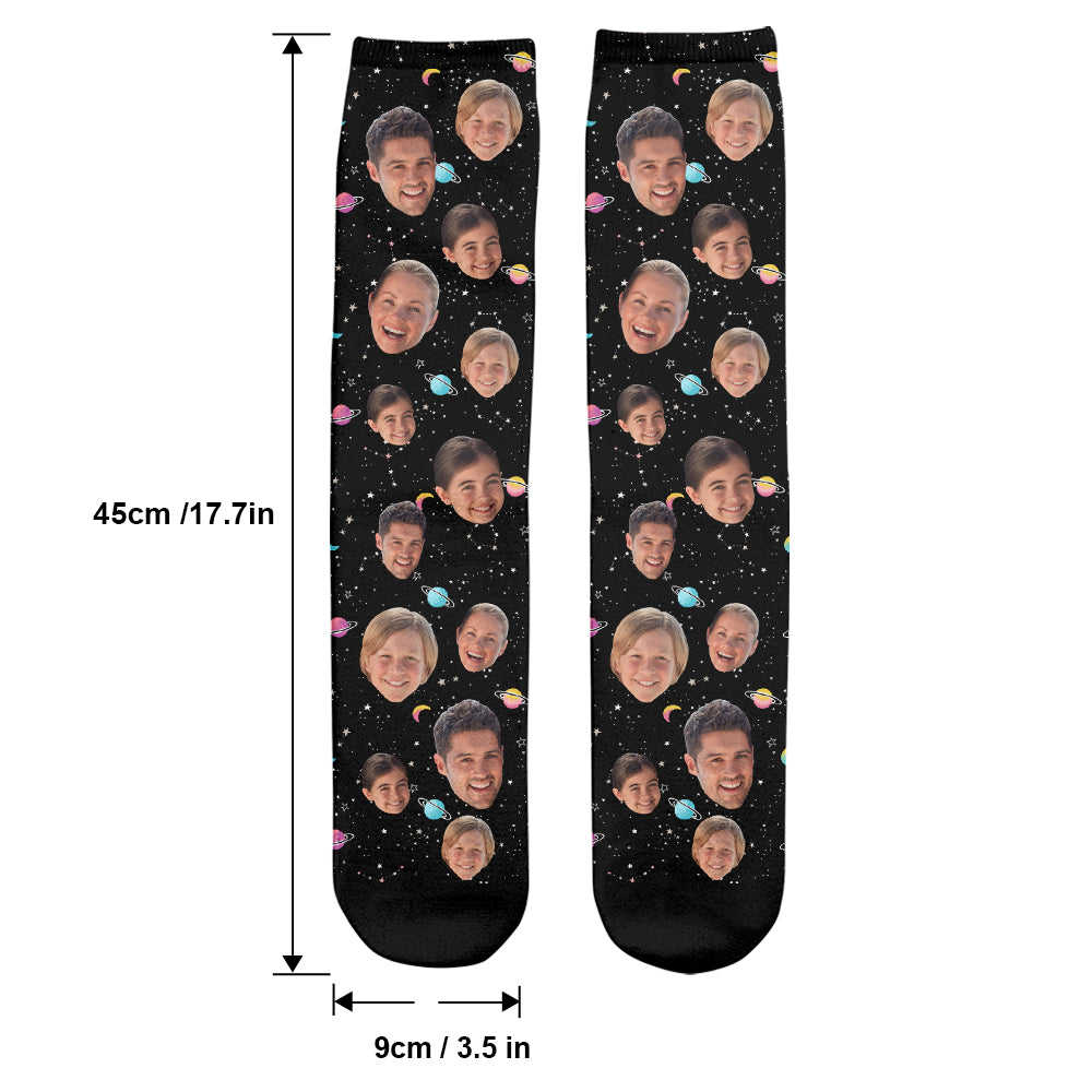 Custom Face Galaxy - Personalized Family Socks