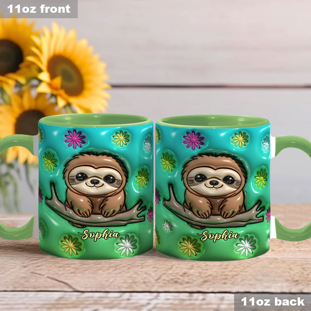 Cute Sloth - Personalized Sloth Accent Mug