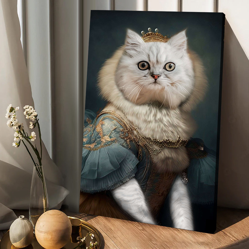 Königliches Porträt – Personalisierte Katzenleinwand und Poster