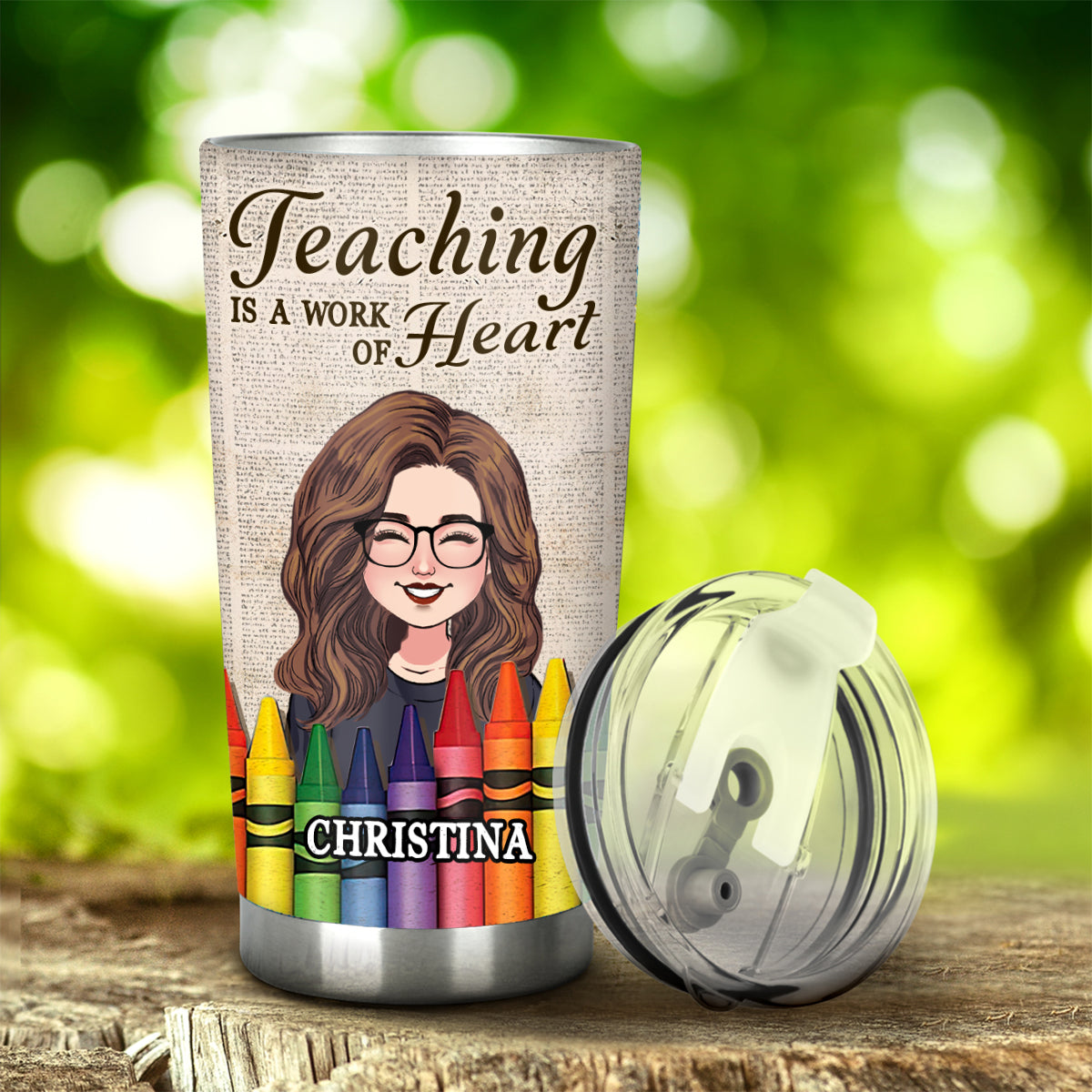 Teaching is a work of heart - Personalized Teacher Tumbler